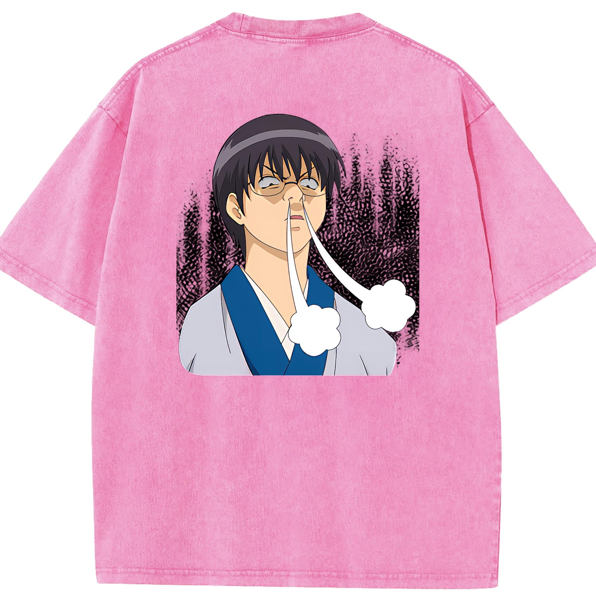 （画像用） ぎんたま 坂田銀時（さかたぎんとき） 神楽 志村新八（しむら しんぱち） GINTAMA Sakata Gintoki Kagura Shimura Shinpachi 綿100% ヴィンテージ風 半袖Tシャツ（背面プリント）